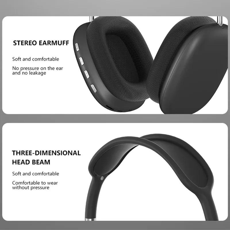 NEW Pro Max Air Wireless Bluetooth Headphones Noise Cancelling Earphones Mic Pods Over Ear Sports Gaming Headset For Apple