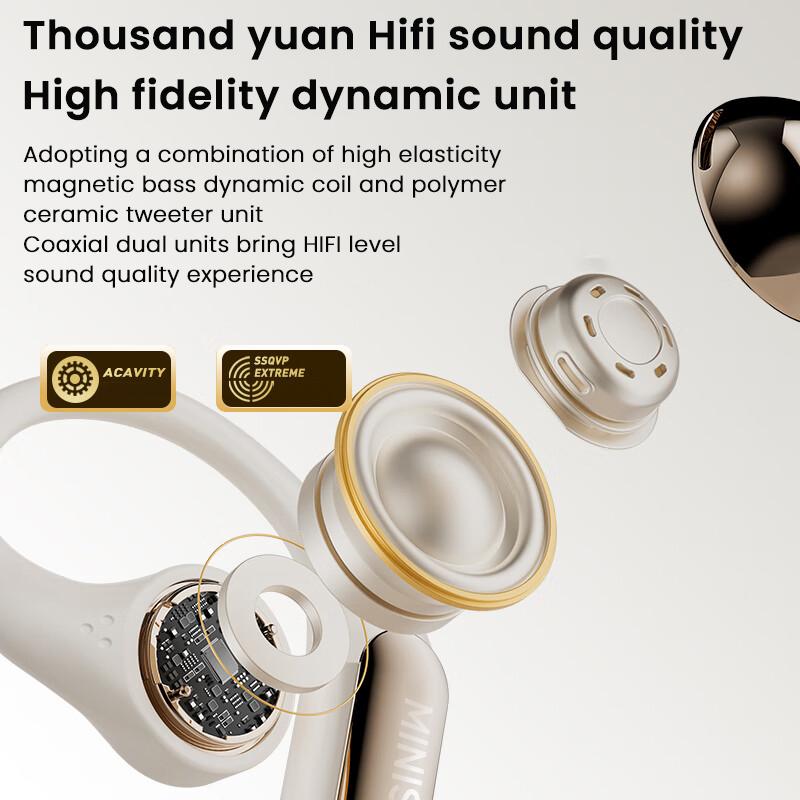 MINISO X81 Open Translation Wireless Bluetooth Headset OWS Ear-hook Sports Earphone Support 148 Languages Real Time Bluetooth Translation Noise Reduction Waterproof HIFI Sound Quality Bag Style Headphones With microphone