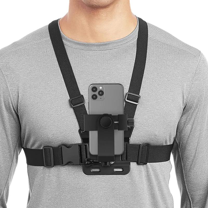 Outdoor Cycling Mobile Phone Chest Mount Harness Strap Holder, Phone Chest Mount Harness Strap Bracket, Universal Cell Phone Chest Mount for Outdoor Sports