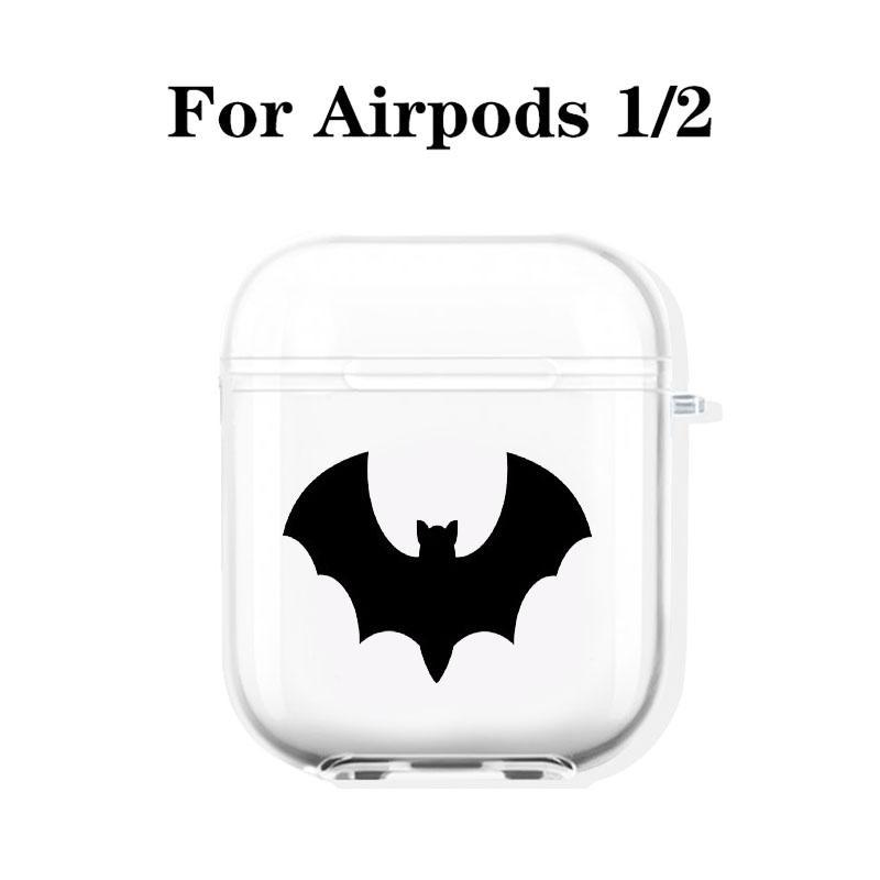 Bat Symbol Design Earphone Case with Hiking Buckle, Shockproof & Anti-fall TPU Earphone Cover for AirPods 1 2, 3, Pro, Pro 2, Gift for Friend