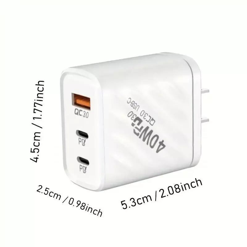 40W Dual PD Fast Wall Charger Power Adapter For Compatible iPhone 16 15 Pro Max 14 13 Plus & Android Charging Plug