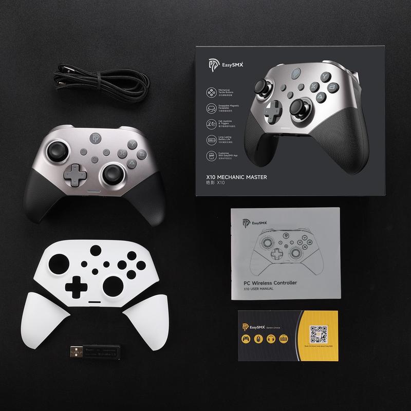 50% OFF Limited Time EasySMX X10 PC Controller Enhanced Wireless Bluetooth Controller with a Swappable Faceplate Hall Joysticks and Triggers for PC Switch Steam Android TV Android and iOS Mobile Not compatible with XBOX