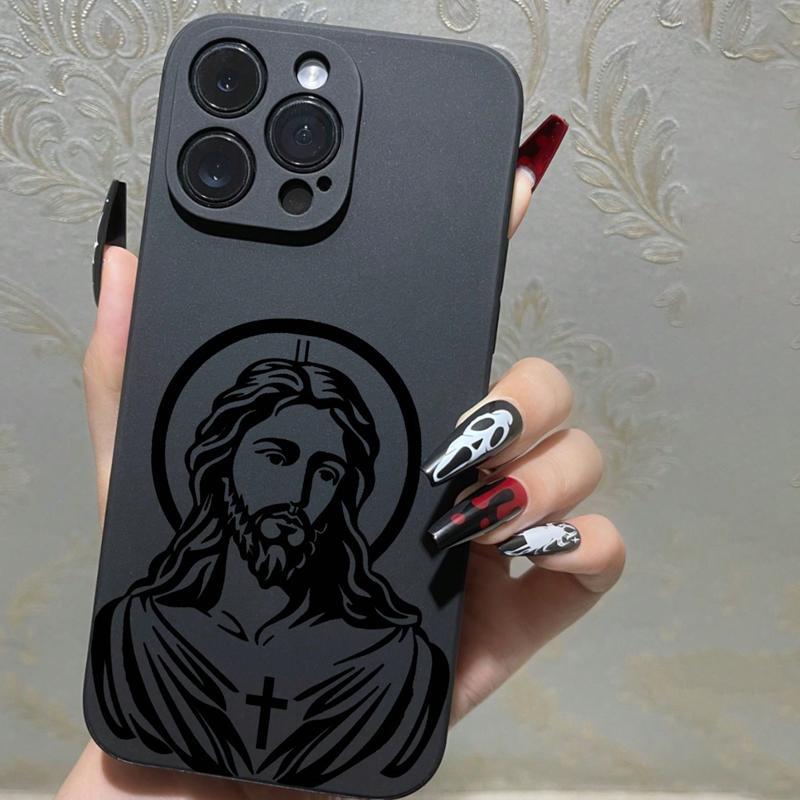 Jesus Pattern Phone Case, Anti-drop Shockproof Phone Protective Cover, Phone Accessory Compatible with iPhone 11 12 13 14 15 16 Pro Max