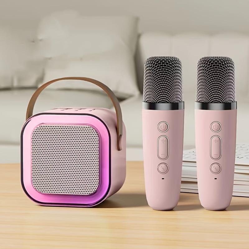 Portable Mini Karaoke Machine With 2 Wireless Microphones - USB Charging, Wireless Speaker, Suitable For Birthday Parties And Home Entertainment