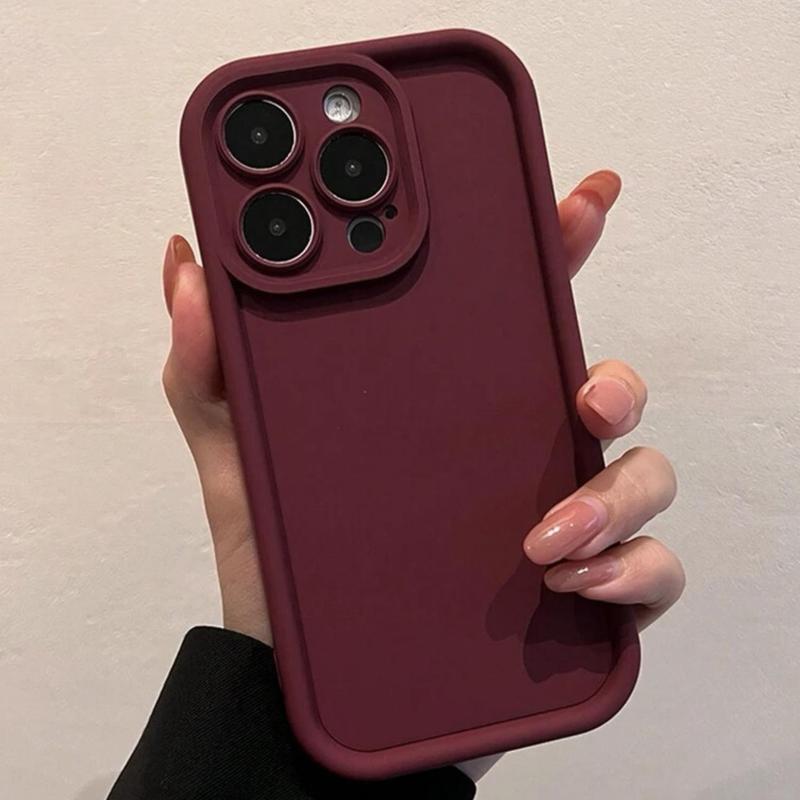 Solid Color Phone Case, Shockproof Phone Protective Cover, Phone Accessory Compatible with iPhone 11 12 13 14 15 16 Pro Max