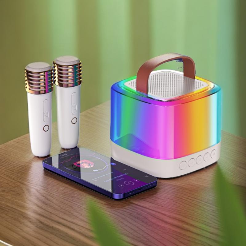 2024 Dual Microphone Portable Mini Karaoke Machine with two Bluetooth microphone speakers, long battery life, preferred choice for birthday and holiday gifts for children 4-12 years old! Audio Smartphone