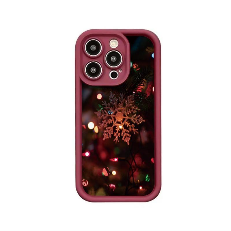 Creative Snowflake Pattern Phone Case, Soft TPU Shockproof Phone Case, Anti-drop Phone Protective Cover, Phone Accessories for iPhone Series