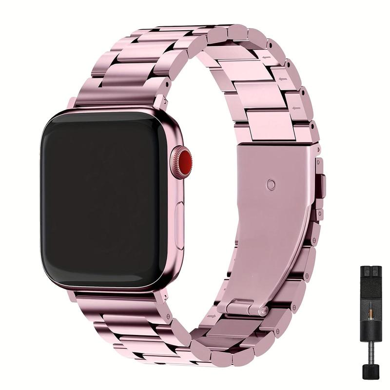 Stainless Steel Watch Band with Case for Apple Watch Series 8 7 6 5 4 3 2 1 SE SE2 Ultra, Replacement Watch Band for Women & Men