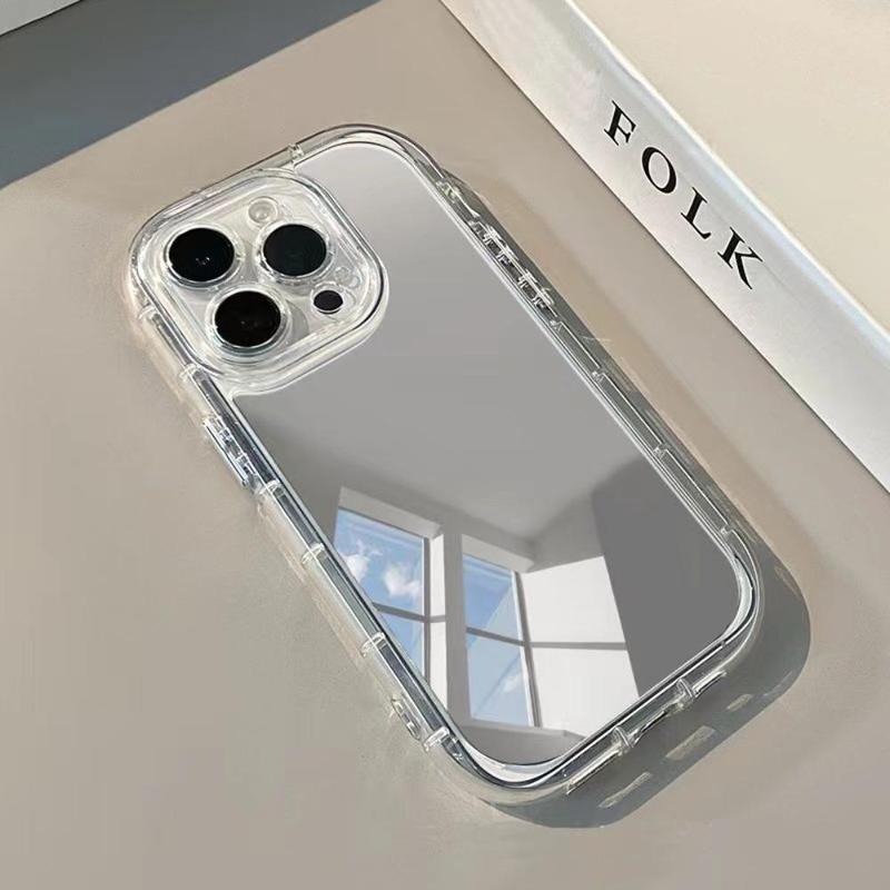 Mirror Phone Case, Anti-fall Fully Edged Mobile Phone Case, Shockproof Cases Cover Phone Cases Compatible with iPhone X 11 12 13 14 15 Pro Max