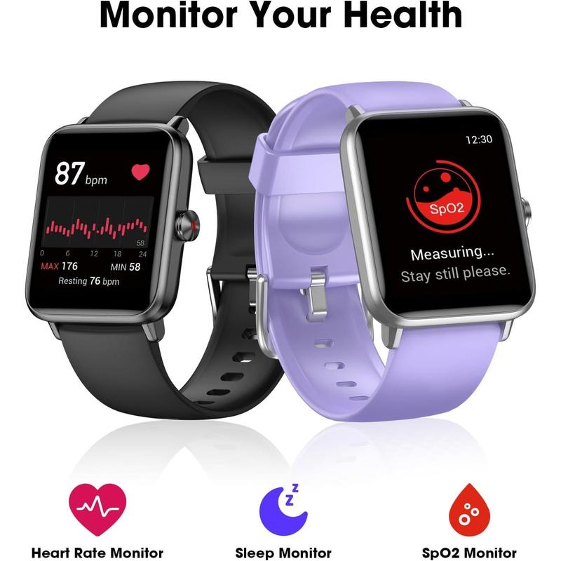 Smart Watch, Fitness Tracker with Heart Rate Monitor, Blood Oxygen, Sleep Tracking, 1.5 Inch Touchscreen Smartwatch for Android iOS Swimming Waterproof Pedometer Step Calories Tracker for Women Men