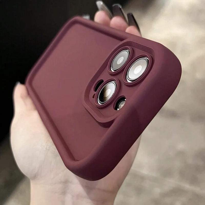 Solid Color Phone Case, Shockproof Phone Protective Cover, Phone Accessory Compatible with iPhone 11 12 13 14 15 16 Pro Max