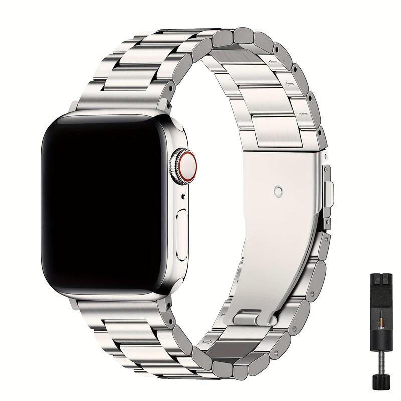 Stainless Steel Watch Band with Case for Apple Watch Series 8 7 6 5 4 3 2 1 SE SE2 Ultra, Replacement Watch Band for Women & Men