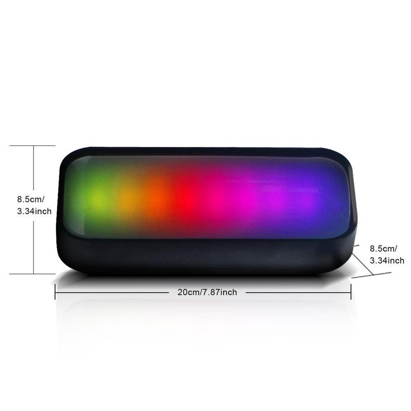 MS-2215BT Portable Wireless Speaker, 1 Count RGB LED Lights, Music Sync Color Changing Lights with 5 Light Modes, TWS Couplet Function