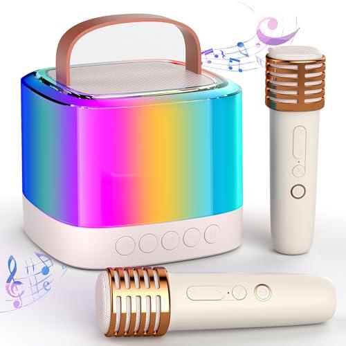 2024 Dual Microphone Portable Mini Karaoke Machine with two Bluetooth microphone speakers, long battery life, preferred choice for birthday and holiday gifts for children 4-12 years old! Audio Smartphone