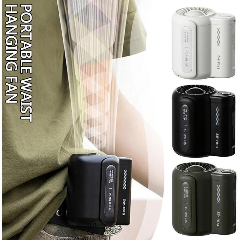 Long battery life Cool Clip Fan Under Shirt2024 New Rechargeable Waist Clip Fan3 Speeds Strong Airflow Wearable Personal Clip FanCool Clip Waist FanBelt Fan Clip on Waist Cooling Fan for WorksTravelCampingWhite black army green Mobile Usb Portable