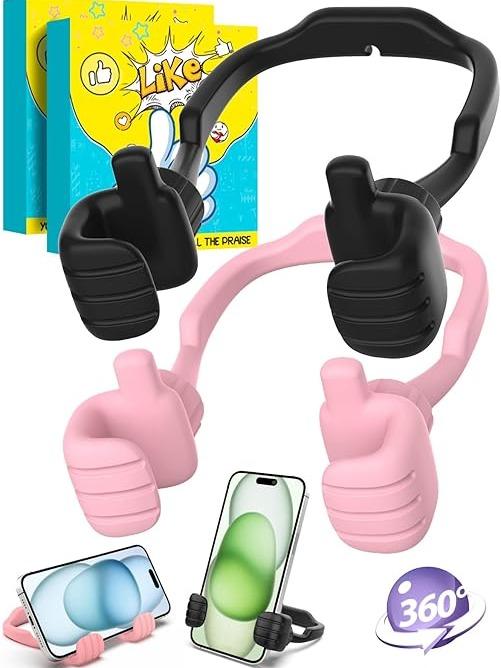 Stocking Stuffers Gifts for Teens Boys Girls Cell Phone Stand: UPGRADE Christmas Gifts for Men Adults Kids Adjustable Lazy Thumbs Up Phone Holder for Desk Cool Gadgets Fun Gifts ideas for Him Wife, AM254