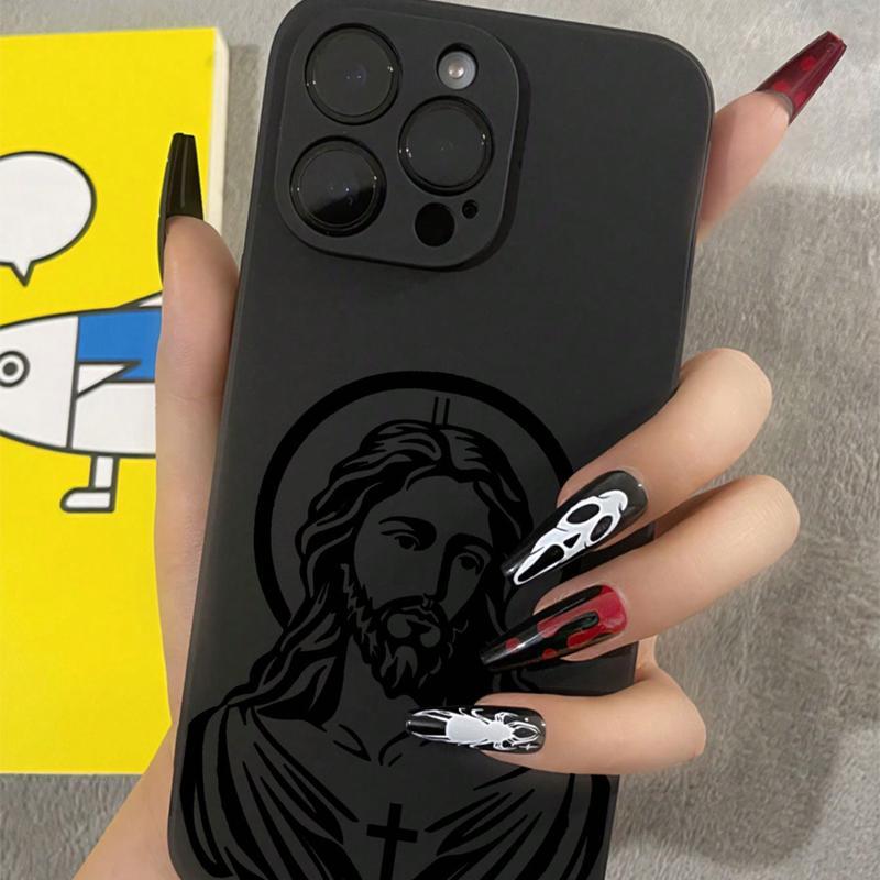 Jesus Pattern Phone Case, Anti-drop Shockproof Phone Protective Cover, Phone Accessory Compatible with iPhone 11 12 13 14 15 16 Pro Max