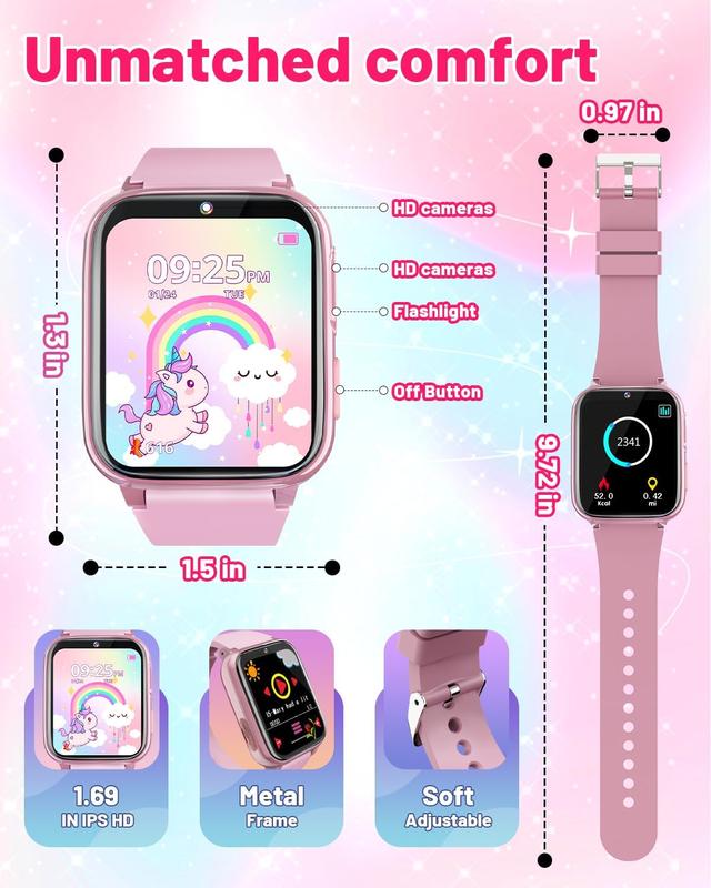 Smart Watch for Kids with 26 Games Girls Toys Age 6-8 Birthday Gifts Ideas for Girls 3 4 5 7 9 6 8 Year Old Christmas Stocking Stuffers for Kids