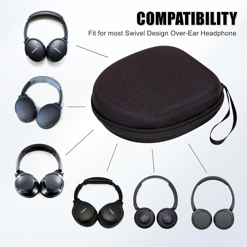 Universal Headphone Case Hard Shell Case for Over-Ear Headphones, Headset Case Compatible with  Tune 520BT 510BT 720BT 770NC  WH-CH 720N WH-CH520 Soundcore Q20 TOZO HT2 etc