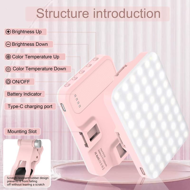 Portable Phone Selfie Light, USB Rechargeable LED Selfie Fill Light Clip, Selfie LED Lights, Suitable for Phone, Tablet & Laptop, Photography Accessories (1 Count)