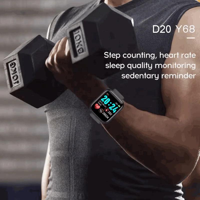 Y68 Smart Watch Screen Sport Hot Selling Reloj Intelligent Smart Watch Y68 Health Fitness Tracker Wristband D20 Smartwatch