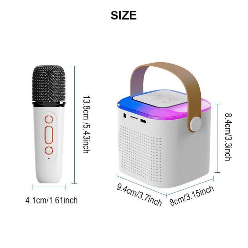 Karaoke Machine for Kids Adults, Portable BT Speaker with 2 Wireless Microphones, LED Lights, Kids Toys Birthday Gifts for Boys and Girls Over 4 Years Old