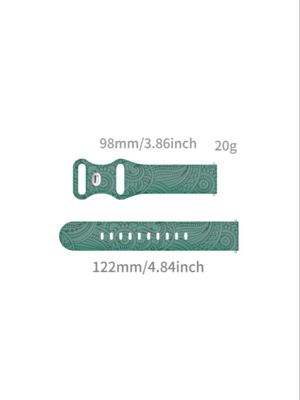 Fashionable Floral Engraving Watch Band (Band Only), Soft Silicone Watch Band for Samsung Galaxy Watch 4 Watch 3 Active 2