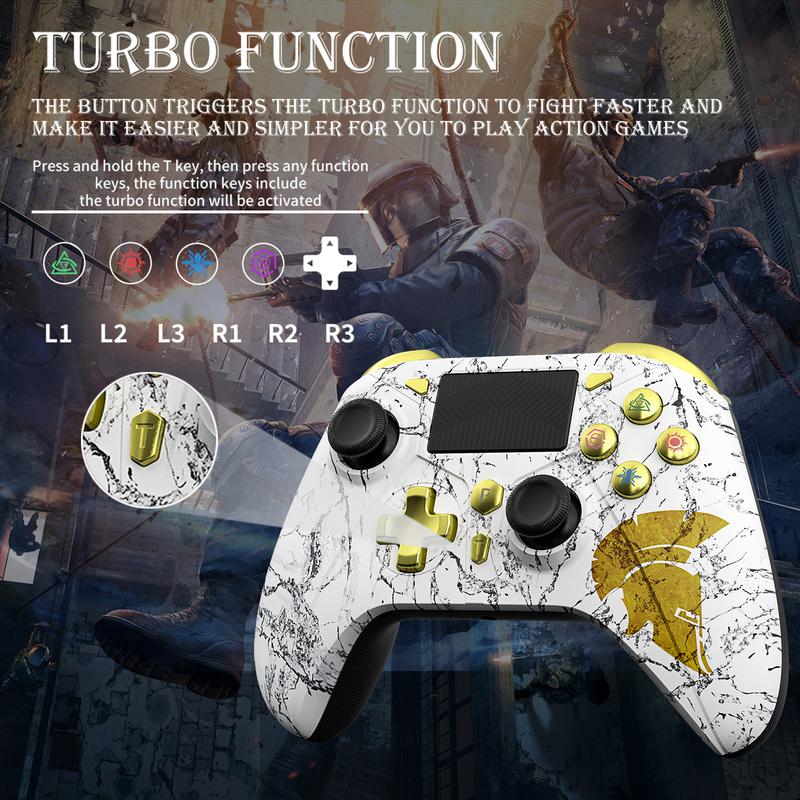 Wireless PS4 Controller - Support Turbo Function and Button Mapping Compatible with PlayStation 4   PlayStation 3   Switch   PC   Phone