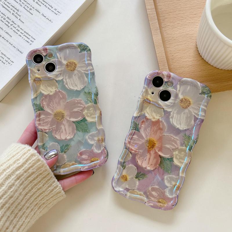 Fall Floral Pattern Phone Case, Decorative Phone Protector Cover, Phone Accessories Compatible With iPhone 11 12 13 14 15 Pro Max