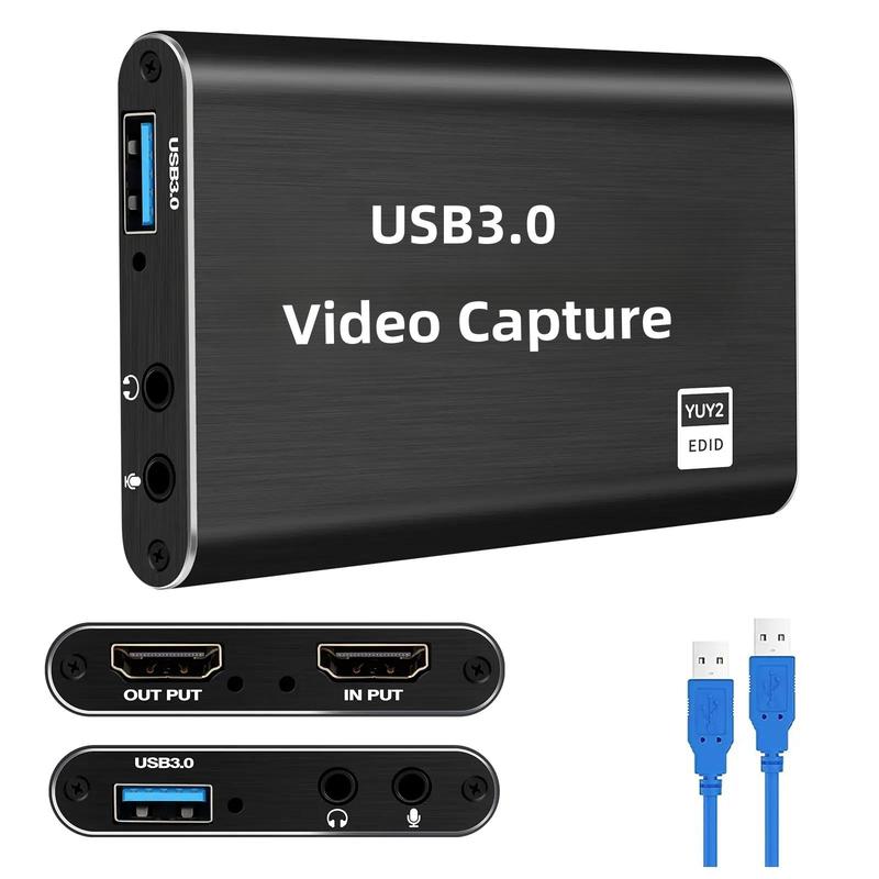 USB 3.0 Capture Card for Summer Gift, 4K@30HZ HDMI Audio & Video Capture Card, USB3.0 High-speed Transmission, Video Recorder Device For Game Recording, Suitable For Nintendo Nintendo Switch, Live Streaming