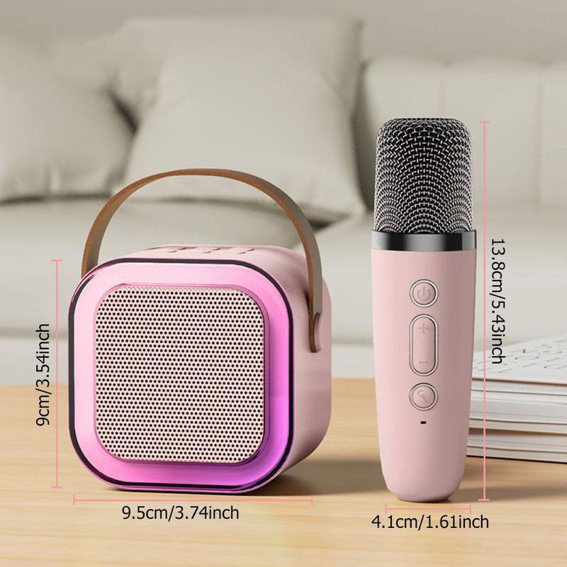 Fall Portable Wireless Karaoke Speaker with Microphone, HIFI Stereo Sound Subwoofers, KTV Speaker Subwoofer with RGB Colorful LED Lights, Karaoke Machine Sound System for Outdoor Sports Travel, Audio Device, Room Accessories