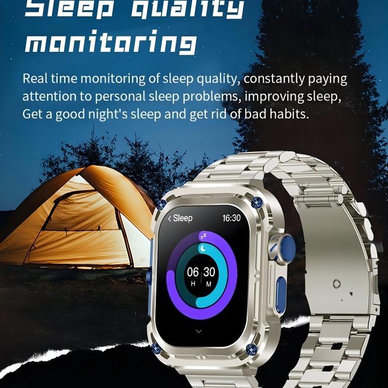 Smart Watch Wireless Charger Customizable Dial NFC AMOLED Screen Make Receive Calls Compass Al Voice Outdoor Sport Smart Watch Fitness Tracker 3 Strap Wearable Smartphone