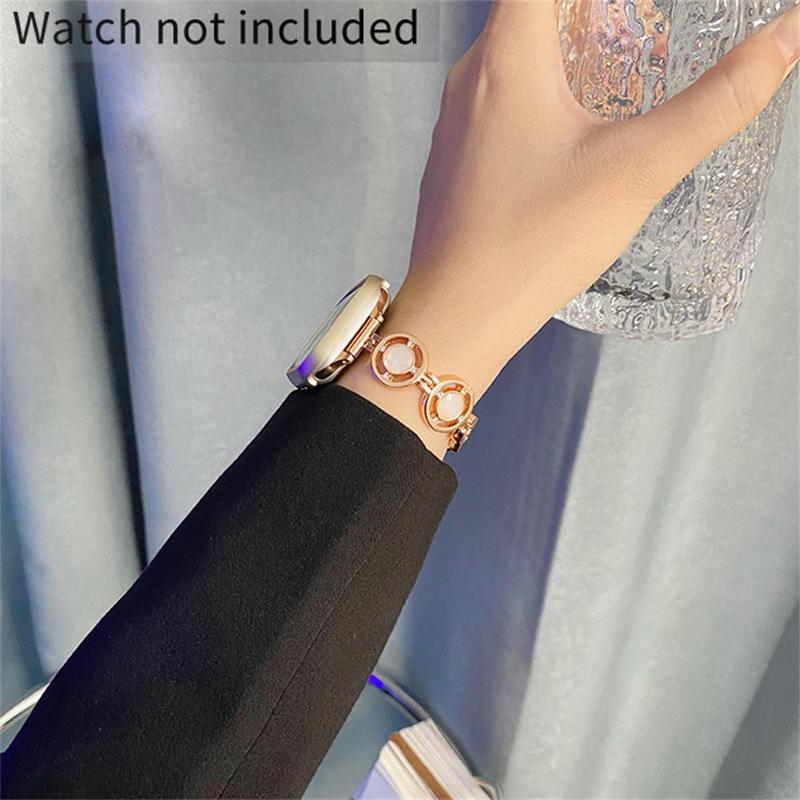 GIROUETTE Rhinestone Decor Watch Band (Band Only), 1 Count Fashionable Watch Band for Women, Wearable Accessories for iWatch Series 9 8 7 6 5 4 3 2 1 SE SE2