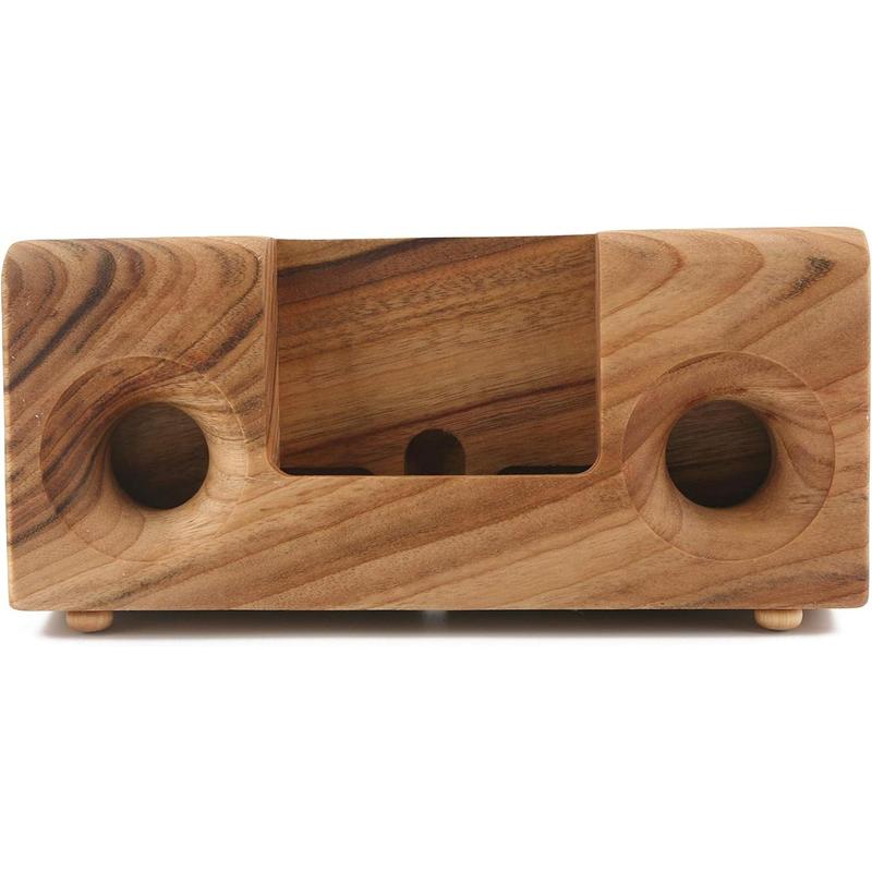 BOUMBI Fragrant Camphor Laurel Wood Cell Phone Stand with Sound Amplifier (Classic V 8.5x4)