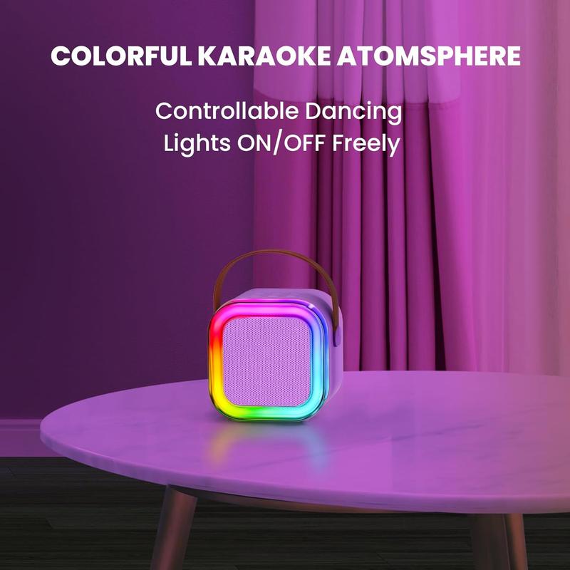 Mini Karaoke Machine for Adults, Karafun Premium with Thousands of Karaoke Songs, Portable Speaker with 2 Wireless Mics, Birthday Gifts Toys for Girls 3-12 Year Old Family Home Party Audio Bluetooth Audio Bluetooth Boys Button Compact Device