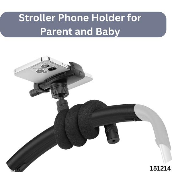 Stroller Phone Holder 20inch Length Flexible Gooseneck Phone Stand for Stroller ,Treadmill,Spin Bike,Shopping Cart Android(Black) Alloy Aluminum