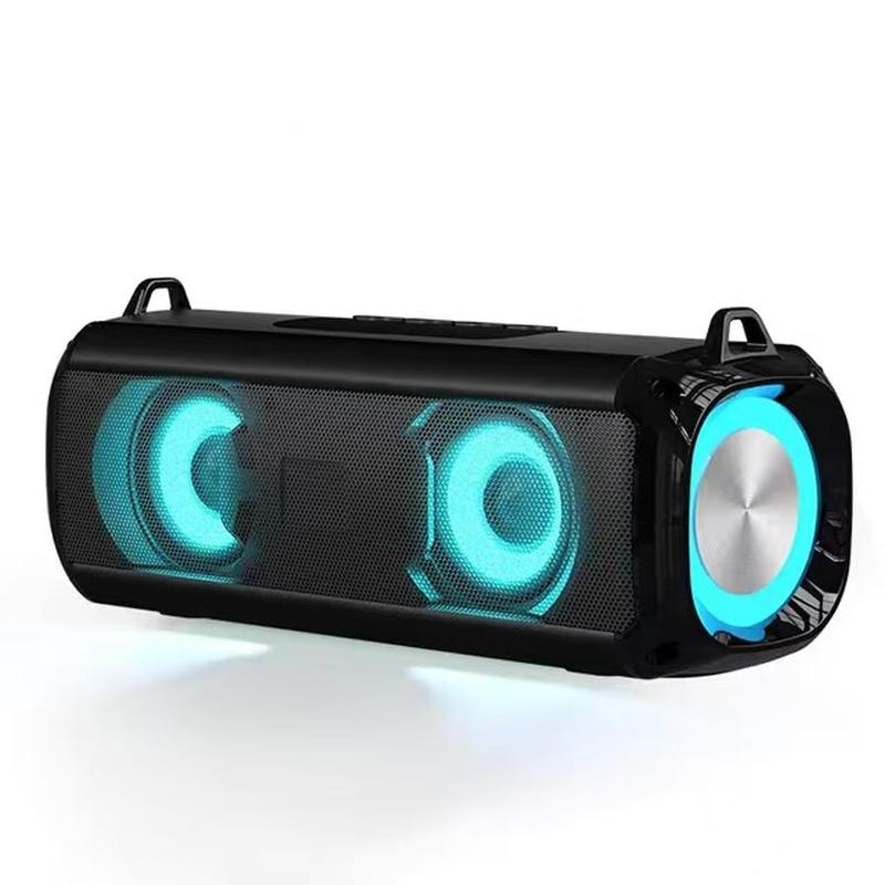 Portable Wireless Speaker, Rechargeable Subwoofer Speaker with LED Light, Multifunctional Bluetooth-compatible Speaker for Outdoor, Home, Office