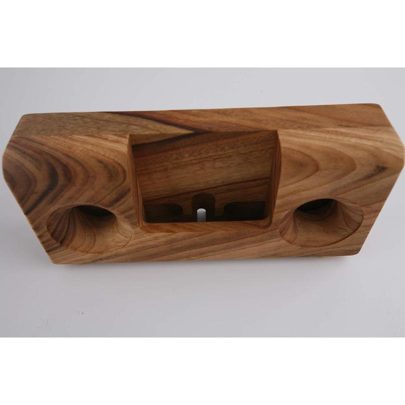 BOUMBI Fragrant Camphor Laurel Wood Cell Phone Stand with Sound Amplifier (Classic V 8.5x4)