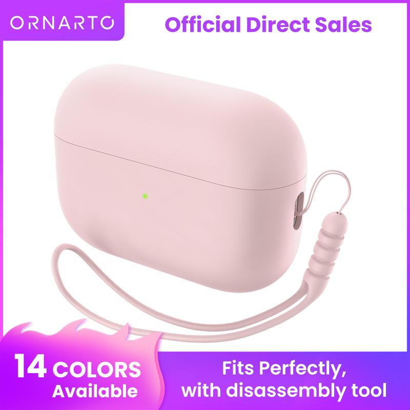 ORNARTO Compatible with AirPods Pro 2 Case 2022, Protective Soft Silicone for AirPods Pro 2nd Generation Case, Front LED Visible Skin Cover Accessories Handheld