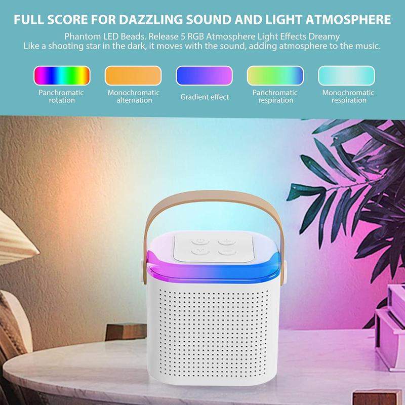 Wireless Karaoke Speaker with Microphone, 1 Set Rechargeable Mini Karaoke Bluetooth-compatible Speaker, Portable Handheld Karaoke Machine for Party