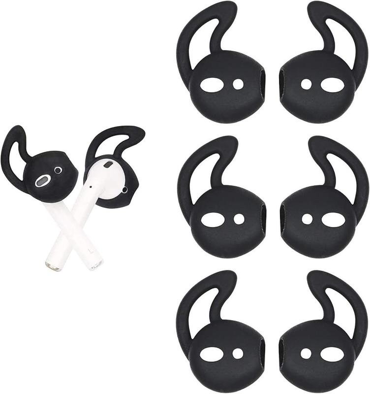 Air Pods Earbud Hooks Ear Hook Cover Ear Tip Ear Gel Anti-Slip Cover  Compatible with Air Pods 2 & Air Pods 1 or Ear Pods, 3 Pairs White, WH3