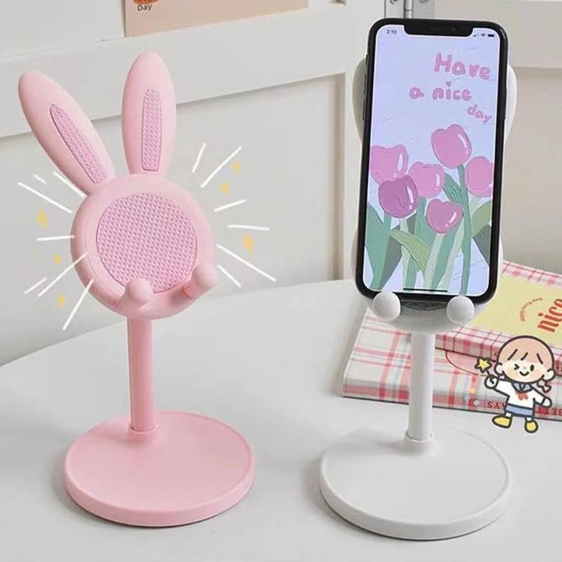 Lucky Rabbit Mobile Phone Holder Can Be Raised and Adjusted Student Desktop Lazy Home Selfie Live Support Shelf Phone Holder