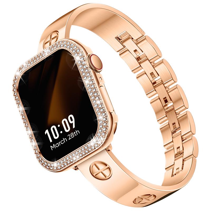 Missair Luxury Band & Protective Cover Case Compatible with Apple Watch Series 10-1 SE & Ultra- Women's Love Series Adjustable Wearable Accessories