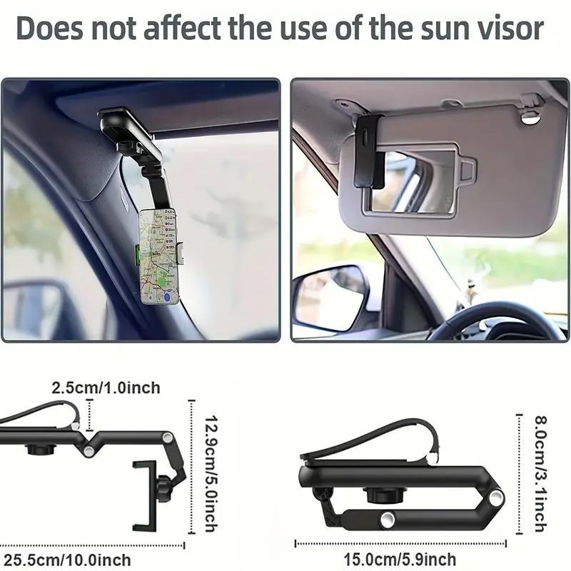 Car Sun Visor Phone Holder, Multifunctional Car Phone Holder, Universal Direct View Car Sun Visor Mobile Phone Holder