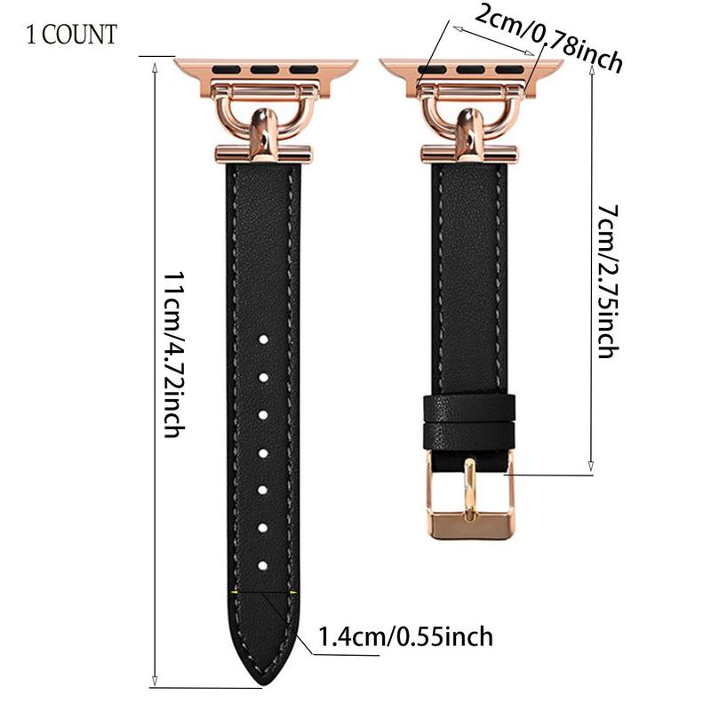 Women's PU Leather Slim Waist Apple Watch Band, 1 Count Watch Band for Apple Watch Series,Suitable Size for Ultra se 10 9 8  7 6 5 4 3 2 1