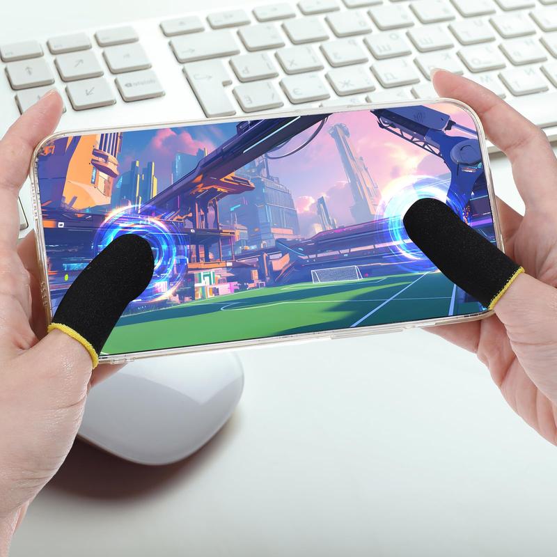 30pcs Gamer Finger Sleeves Carbon Compression Support Thumb Gloves Touchscreen Finger Cover Anti Sweat Mobile Phone Tablet Gaming Stabilizer for All Touchscreen Devices