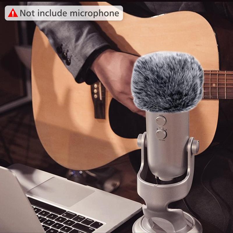 Microphone Furry Windscreen Muff, Mic Pop Filter Mask Shield for Blue Yeti, For Yeti Pro Microphones