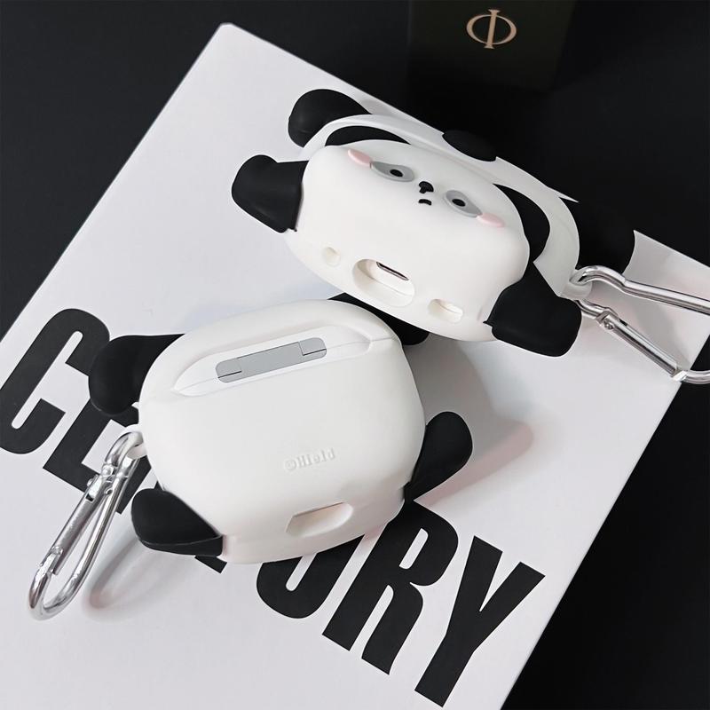 Cute Panda Design Silicone Earphone Case, 1 Count Earphone Protective Cover, Earphone Accessories Compatible with AirPods 1 2 3 4 pro pro2