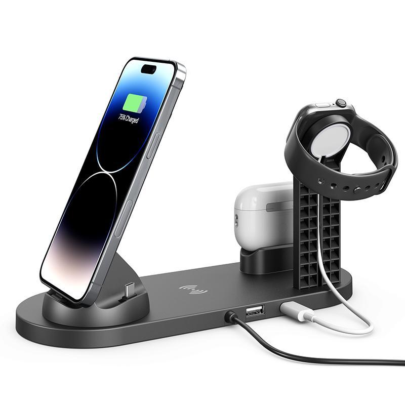 15W Fast Charging Stand, Multifunctional Foldable Charging Charger for Multiple Devices, Portable Charger for iPhone & Apple Watch & AirPods & Samsung