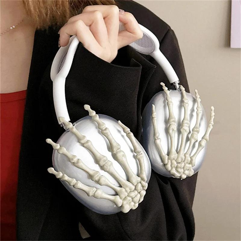 Cute 3D Funny Skeleton Hand Halloween Gift Protective Case For Apple Airpods Max Earphone Case